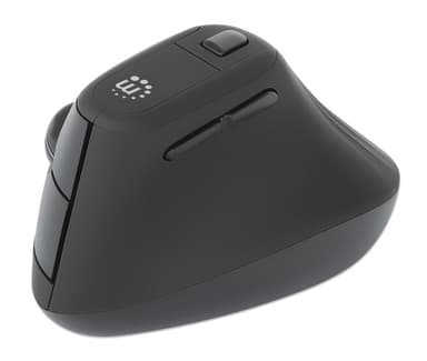 Manhattan Ergonomic Vertical Wireless Mouse (Right Handed), Black, Adjustable 800/1200/1600dpi, 2.4Ghz (effective range up to 10m), Six Button with Scroll Wheel, Nano USB-A receiver, AA battery (included), Three Year Warranty view 1
