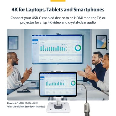 StarTech.com USB-C to HDMI Adapter, 4K 60Hz Video, HDR10, USB-C to HDMI Monitor Dongle, USB4 / Thunderbolt Compatible view 9