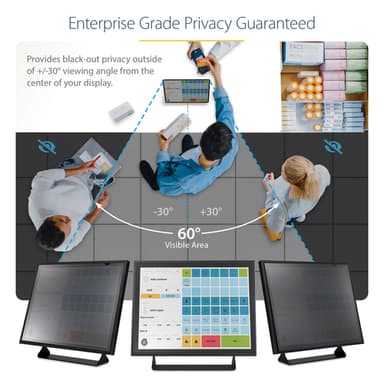 StarTech.com 19-inch 5:4 Computer Monitor Privacy Filter, Anti-Glare Privacy Screen w/51% Blue Light Reduction, Monitor Screen Protector w/+/- 30 Deg. Viewing Angle view 9