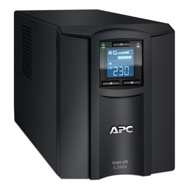 APC Smart-UPS C, Line Interactive, 2000VA, Tower, 230V, 6x IEC C13+1x IEC C19 outlets, USB and Serial communication, AVR, Graphic LCD view 1