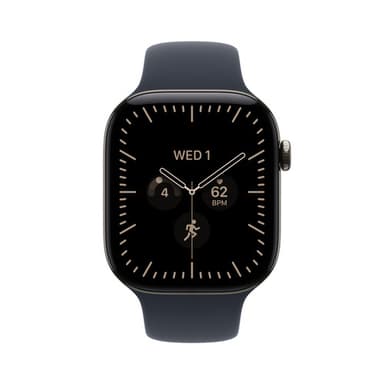 Apple Watch Series 12 GPS + Cellular 46mm Natural Titanium Case with Navy Blue Sport Band - M/L view 2