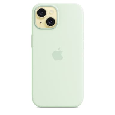 Apple iPhone 15 Silicone Case with MagSafe - Soft Mint view 3