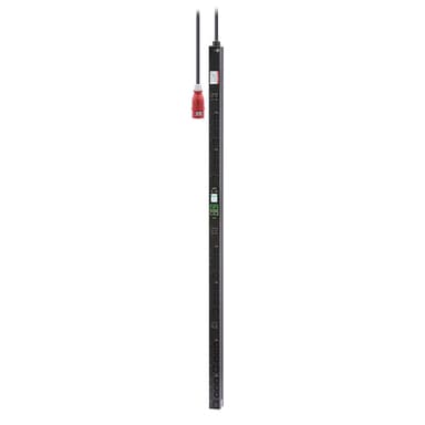 APC Easy Rack PDU, Metered Outlet, 0U, 3 Phase, 22kW, 230V, 32A, (18) C13 and (6) C19 outlets, IEC60309 3P+N+PE inlet view 1