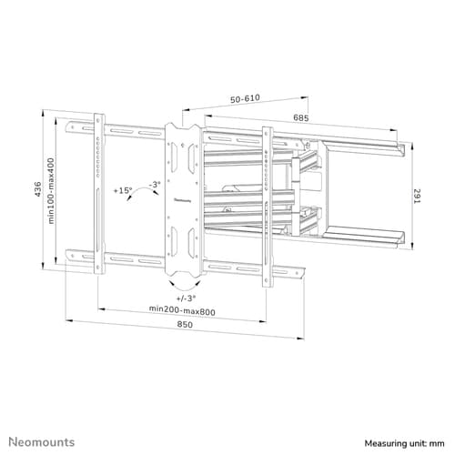 Neomounts WL40S-850BL18 TV mount wall 43-86" - full motion - fast installation