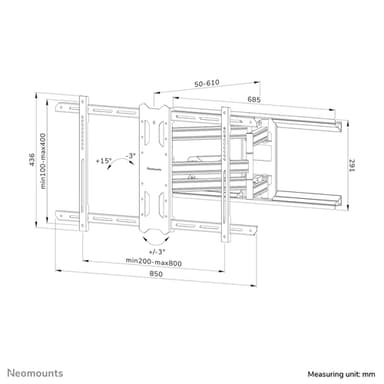 Neomounts WL40S-850BL18 TV mount wall 43-86" - full motion - fast installation view 20