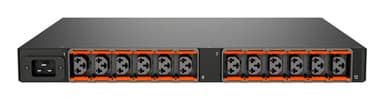 Vertiv MU01X1R0-12CF17-2C20A9H00-S power distribution unit (PDU) 12 AC outlet(s) 1U Black view 2