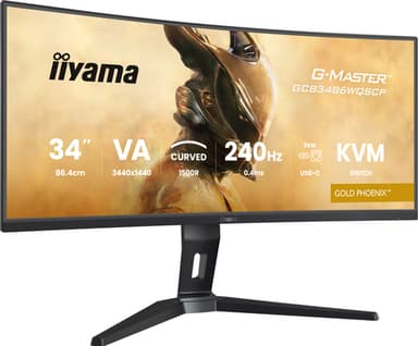 iiyama G-MASTER GCB3486WQSCP-B1 computer monitor 86.4 cm (34") 3440 x 1440 pixels UltraWide Quad HD Black view 1