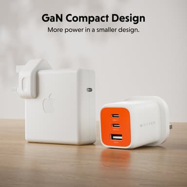 Targus HyperJuice Flex 65W GaN Laptop, Smartphone, Headset, Portable gaming console White, Orange AC Indoor view 5