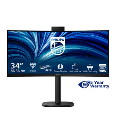 Philips 3000 series 34B2U3600CH/00 computer monitor 86.4 cm (34") 3440 x 1440 pixels Wide Quad HD LCD Black view 3