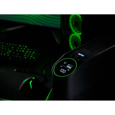 APC Back-UPS Pro for Gaming, 2200VA/1320W, Tower, 230V, 2x UK and 2x IEC C13 outlets, RGB Lights, Pure Sine Wave, Midnight (Black) view 5