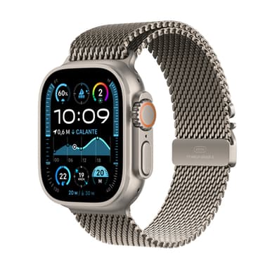 Apple Watch Ultra 2 GPS + Cellular 49mm Natural Titanium Case with Natural Titanium Milanese Loop - S view 1