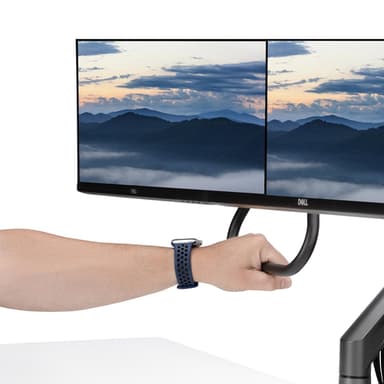 StarTech.com Desk Mount Dual Monitor Arm with Crossbar, Up To 27" Displays, VESA 75x75/100x100, Max 33lb/15kg, C-Clamp, Fully Articulating, Mechanical Spring, TAA view 8