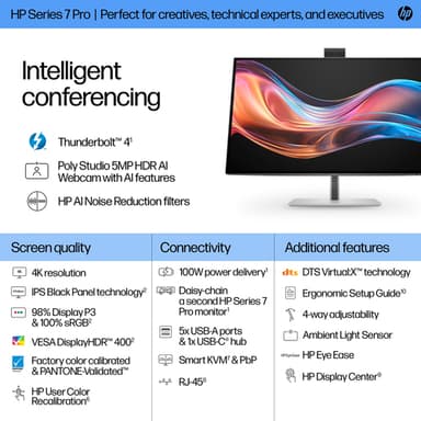 HP Series 7 Pro 27 inch 4K Conferencing Monitor - 727pm view 6