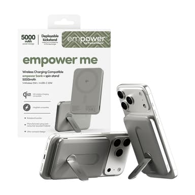 PanzerGlass empower™ by ® empower™ Bank w. Spin Stand | 5000mAh | Titanium Wireless charging view 6