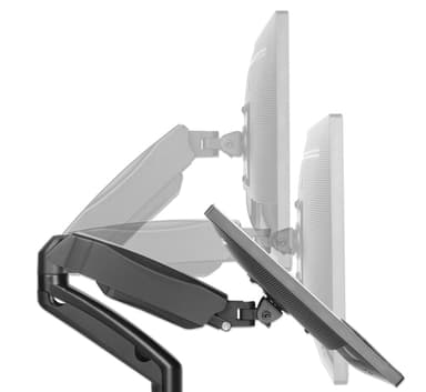 Manhattan Dual Desk Mount for TV & Monitors (Full Motion Spring), For screens 10" to 27", C-Clamp or Grommet Assembly,VESA compatibility: 75x75 and 100x100mm -check the dimensions of the four mounting holes on back of screen to ensure it fits,Max 9kg (each),Bracket view 8
