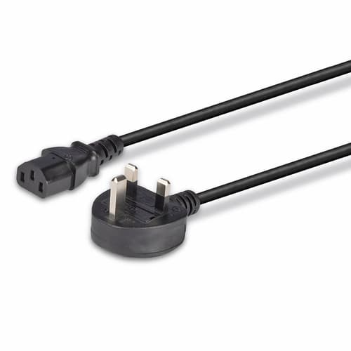 Lindy 15m UK 3 Pin Plug to IEC C13 mains power Cable, Black
