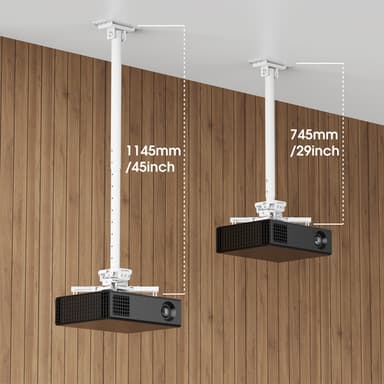 Manhattan Projector Mount, Ceiling, Universal, Full Motion, Height Range: 745 to 1145mm, Max 35kg, White, 360° rotation, +/-20° Tilt, and +/-8° Swivel, Lifetime Warranty view 4