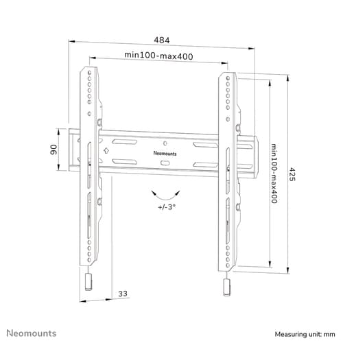 Neomounts WL30S-850BL14 TV mount wall 40-75" - fixed - lockable - fast installation