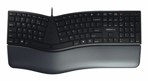 CHERRY KC 4500 ERGO keyboard Universal USB AZERTY Belgian Black