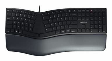 CHERRY KC 4500 ERGO keyboard Universal USB AZERTY Belgian Black view 1