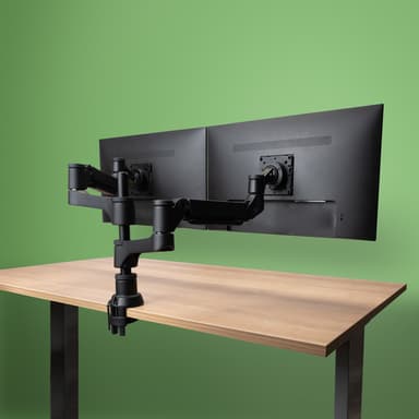 R-Go Tools Monitor arm R-Go Caparo Dual, for two monitors, adjustable with gas spring, 3-9 kg load capacity, 100% circular, black view 5