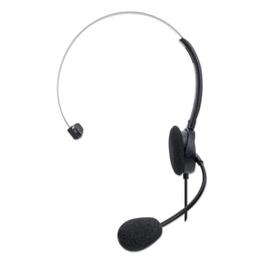 Manhattan Mono Over-Ear Headset (USB), Microphone Boom (padded), Polybag Packaging, Adjustable Headband, In-Line Volume Control, Ear Cushion, USB-A for both sound and mic use, cable 1.5m, Three Year Warranty view 3