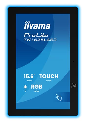 iiyama TW1625LASC-B3PNR meeting room display 39.6 cm (15.6") 1920 x 1080 pixels LED Wi-Fi 6 (802.11ax), Wi-Fi 5 (802.11ac), Wi-Fi 4 (802.11n), 802.11g, 802.11a, 802.11b Black Bluetooth view 2