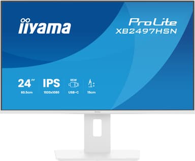 iiyama ProLite XB2497HSN-W1 computer monitor 60.5 cm (23.8") 1920 x 1080 pixels Full HD LED White view 1