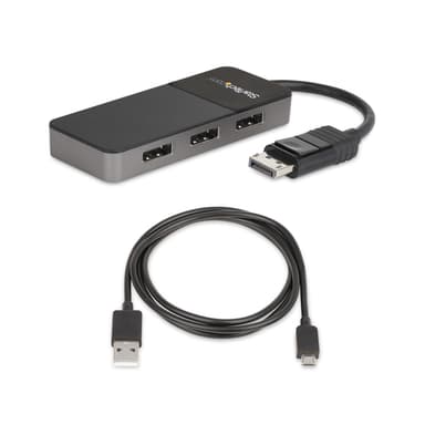 StarTech.com 3 Port Multi Monitor Adapter - DisplayPort 1.4 to 3x 4K DisplayPort Video Splitter - Dual or Triple 4K - Laptop/Desktop DisplayPort MST Hub for Multiple Monitors - For Windows PCs Only view 7