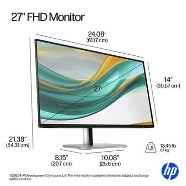 HP Series 5 Pro 27 inch FHD Monitor - 527pf view 5