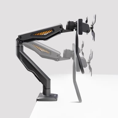 StarTech.com Desk Mount Dual Monitor Arm with Crossbar, Up To 27" Displays, VESA 75x75/100x100, Max 33lb/15kg, C-Clamp, Fully Articulating, Mechanical Spring, TAA view 7