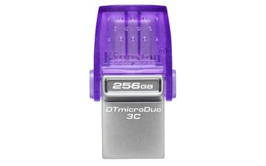 Kingston Technology DataTraveler 256GB microDuo 3C 200MB/s dual USB-A + USB-C view 3