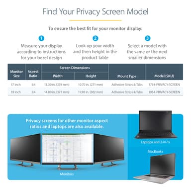 StarTech.com 19-inch 5:4 Computer Monitor Privacy Filter, Anti-Glare Privacy Screen w/51% Blue Light Reduction, Monitor Screen Protector w/+/- 30 Deg. Viewing Angle view 12