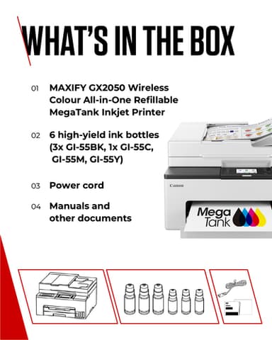 Canon MAXIFY GX2050 Inkjet A4 600 x 1200 DPI 9.1 ppm Wi-Fi view 12