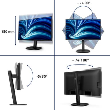 Philips 24B2U3601 computer monitor 60.5 cm (23.8") 2560 x 1440 pixels Quad HD LCD Black view 3