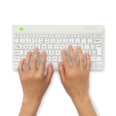 R-Go Tools Ergonomic keyboard R-Go Compact Break, compact keyboard with break software, QWERTY (UK), Bluetooth, white view 5