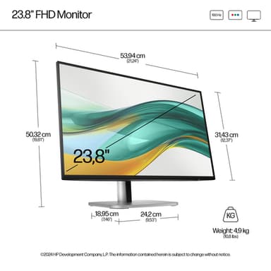 HP Series 5 Pro 23.8 inch FHD No Stand Monitor - 524pf view 4