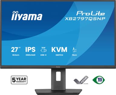 iiyama ProLite XB2797QSNP-B1 computer monitor 68.6 cm (27") 2560 x 1440 pixels Quad HD LCD Black view 2