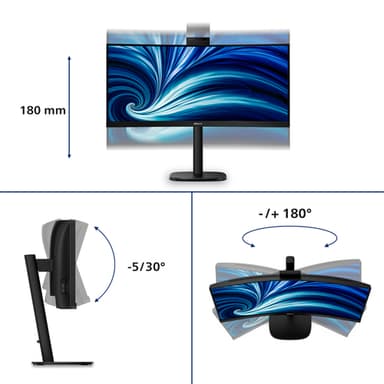 Philips 3000 series 34B2U3600CH/00 computer monitor 86.4 cm (34") 3440 x 1440 pixels Wide Quad HD LCD Black view 5