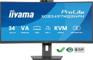 iiyama ProLite XCB3497WQSNPH-B1 computer monitor 86.4 cm (34") 3440 x 1440 pixels UltraWide Quad HD LED Black view 2