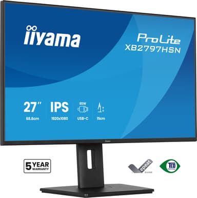 iiyama ProLite XB2797HSN-B1 computer monitor 68.6 cm (27") 1920 x 1080 pixels Full HD LCD Black view 1