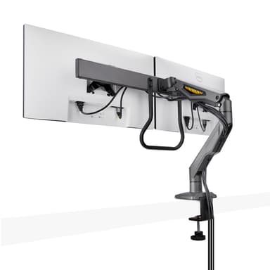StarTech.com Desk Mount Dual Monitor Arm with Crossbar, Up To 27" Displays, VESA 75x75/100x100, Max 33lb/15kg, C-Clamp, Fully Articulating, Mechanical Spring, TAA view 5