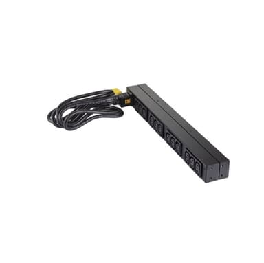 APC NetShelter Basic Rack PDU, 1U, 1PH, 3.7kW 230V 16A or 3.3kW 208V 16A, x12 C13 outlets, C20 cord view 11