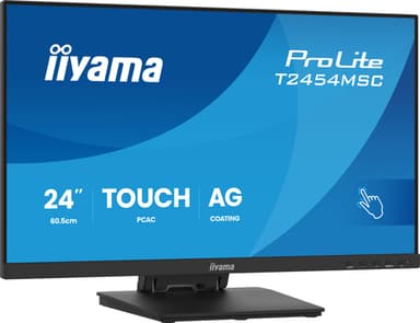 iiyama ProLite T2454MSC-B3AG computer monitor 60.5 cm (23.8") 1920 x 1080 pixels Full HD LED Touchscreen Multi-user Black view 3
