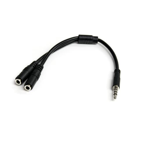 StarTech.com Headset adapter for headsets with separate headphone / microphone plugs - 3.5mm 4 position to 3 position and 2 position 3.5mm M/F