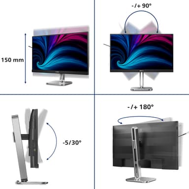 Philips 4000 series 27B2N4500/00 computer monitor 68.6 cm (27") 2560 x 1440 pixels Quad HD LCD Grey view 5