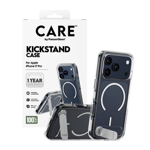 PanzerGlass CARE™ by ® Kickstand Case Transparent w. MagSafe iPhone 17 Pro
