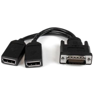 StarTech.com 8" (20 cm) DMS-59 to Dual DisplayPort Adapter Cable - 4K x 2K Video - LFH DMS 59 pin (M) to 2x DisplayPort 1.2 (F) Splitter Y Cable - LFH Graphics Card to Dual DP Monitors view 1