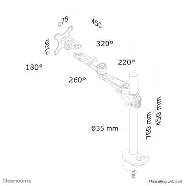 Neomounts FPMA-D935G Monitor arm 10-30" view 8