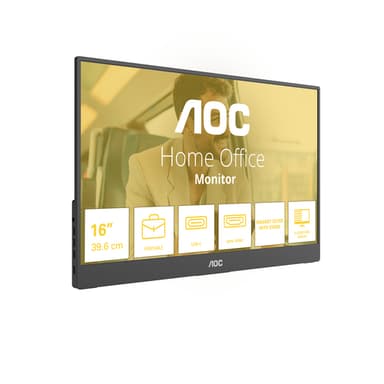 AOC 16T20E2 portable TV/monitor Portable monitor Black 39.6 cm (15.6") LED 1920 x 1080 pixels view 2